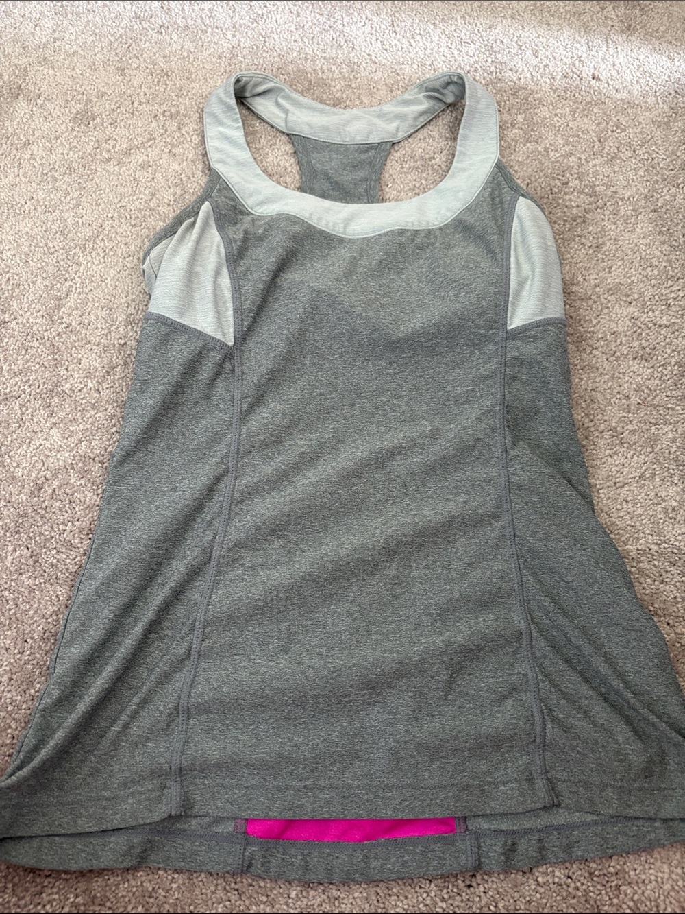 MPG Grey Racerback Athletic Tank with Contrast Trim